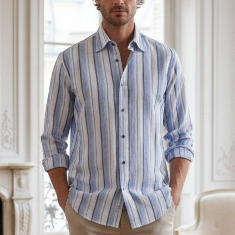Robert Talbott Carmel 100% Linen Long Sleeve Button Down